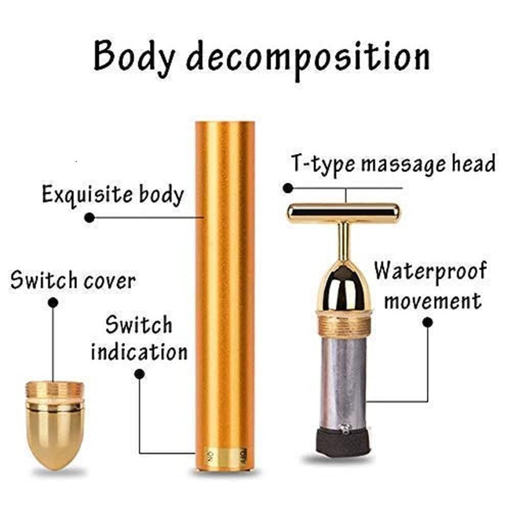 24K Gold Energy Beauty Bar Electric Facial Massage Roller - Shopsmart9