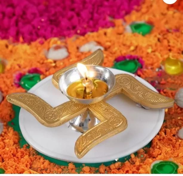 Brass Swastik Diya - Shopsmart9