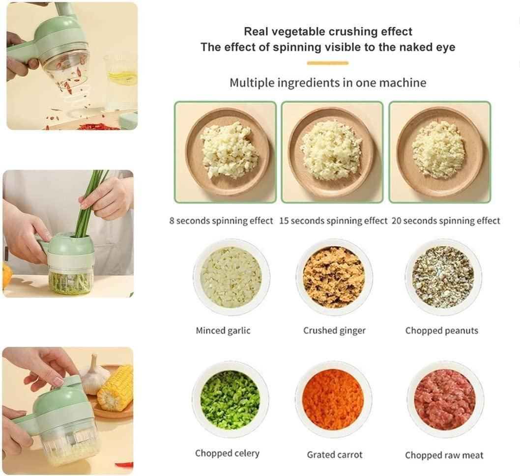 4 in 1 Portable Electric Vegetable Cutter Set - Shopsmart9