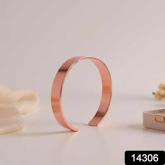 Elegant Rose Gold-plated Open Cuff Bracelet Kada (1 Pc) - Shopsmart9