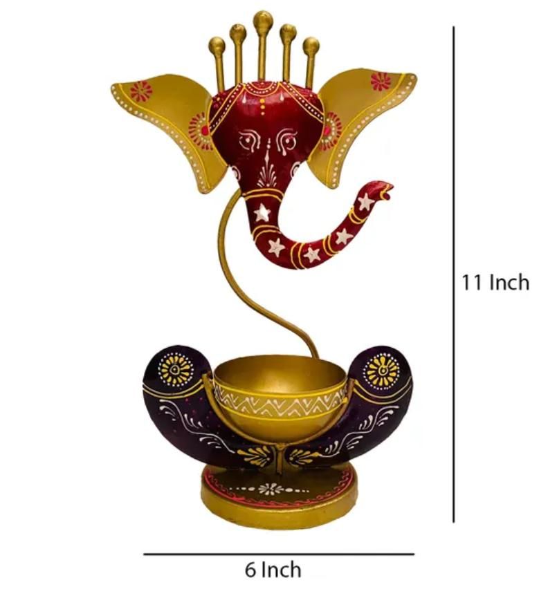 Intricately Crafted Spiritual Decor Ganesha with Tealight Candle Holder - Shopsmart9