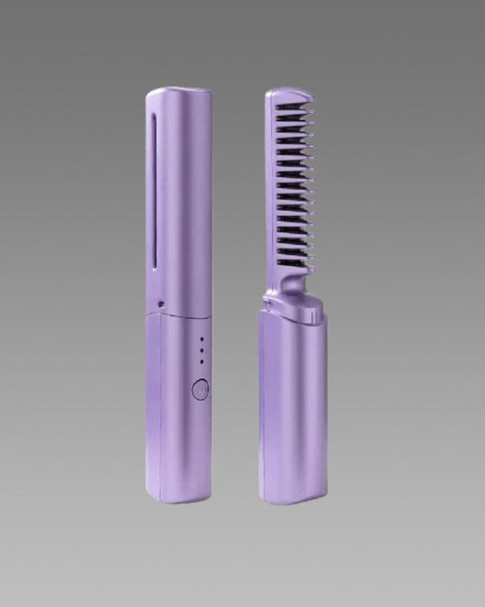 Meneflix Portable Mini Hair Straightener Cordless Rechargeable Mini Adjustable Hair Straightener Hot Comb - Shopsmart9