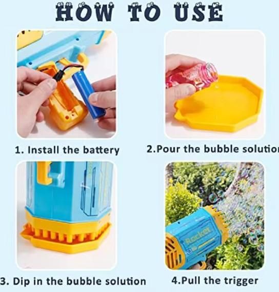 Bubble Gun Machine Kids Automatic Soap Based Bubble Blower - Shopsmart9
