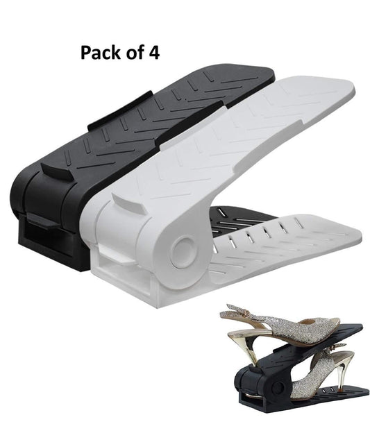 Shoe Rack-Space Savers Shoe Rack Cabinets Storage Plastic Adjustable Shoes Wardrobe Shoes Storage ( 4 Pcs) - Shopsmart9