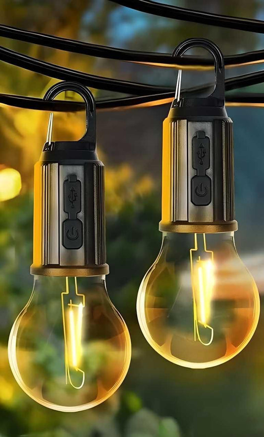 Decorative Hanging Bulb with 3 Modes Tent Lamp for Camping Pac of 2 - Shopsmart9