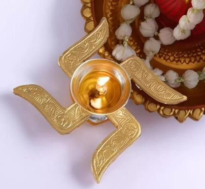 Brass Swastik Diya - Shopsmart9