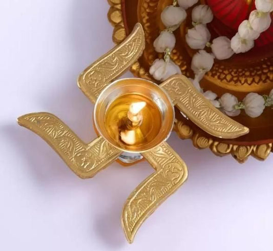 Brass Swastik Diya - Shopsmart9