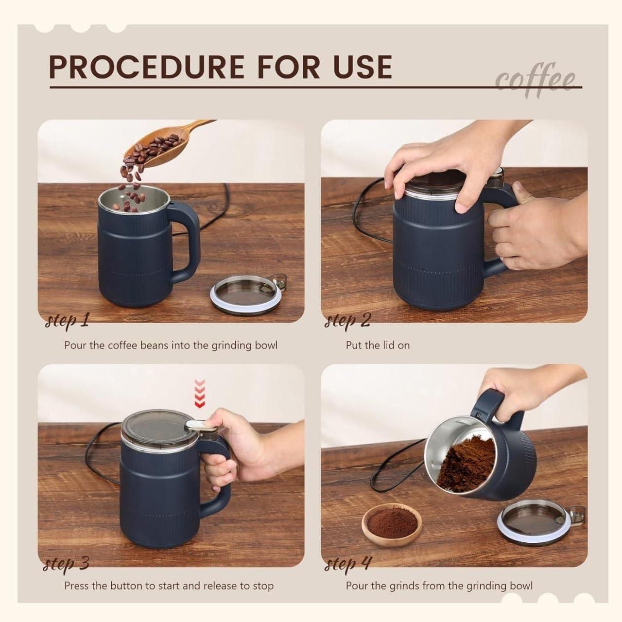 Stainless Steel Herbs Spices Nuts Grain Coffee Grinder for Home - Shopsmart9
