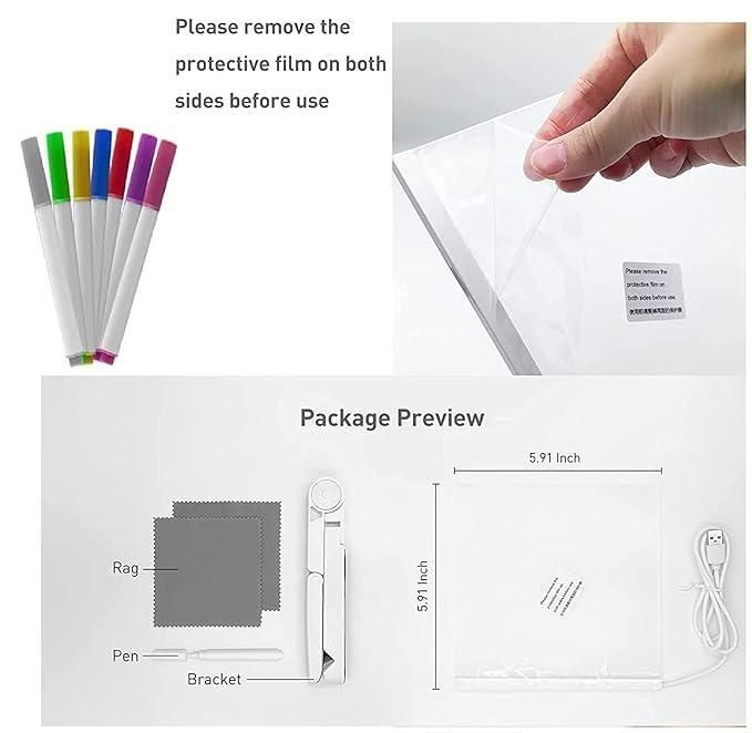 3D LED Light Glass Acrylic Writing pad - Shopsmart9