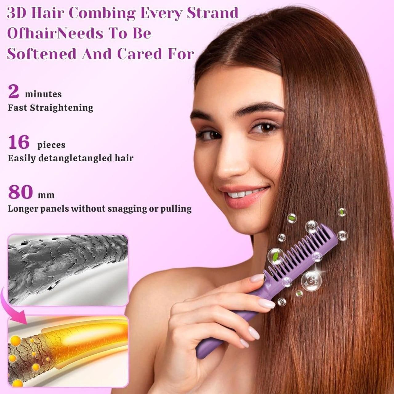 Meneflix Portable Mini Hair Straightener Cordless Rechargeable Mini Adjustable Hair Straightener Hot Comb - Shopsmart9