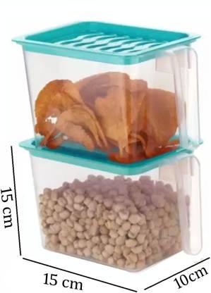 Fridge storage containers- jar Set Plastic Refrigerator Box with Handles and Airtight Lid Unbreakable kitchen storage Fruits Basket - 1000 ml (Pack of 6, Pink) - Shopsmart9