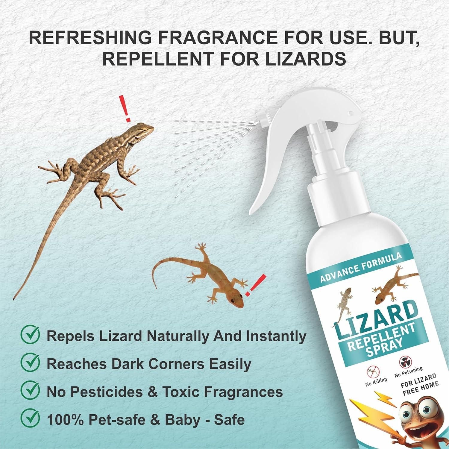 Lizard Repellent for Home Spray Pest Control 250ML (Pack of 2) - Shopsmart9