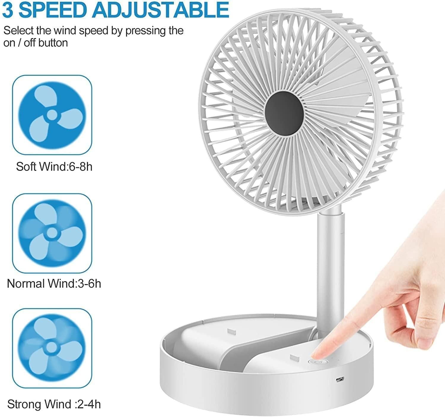 Powerful Rechargeable High Speed Table Desk Fan - Shopsmart9