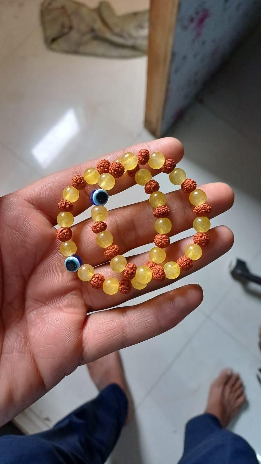 Rudraksha Citrine Crystal Bracelet (Pack of 2) - Shopsmart9