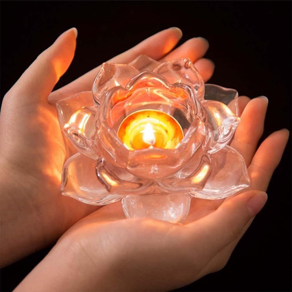 Glass Lotus Flower Tea Light Candle Holder Set - Shopsmart9