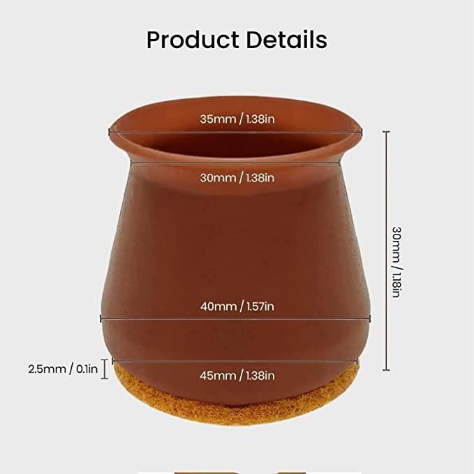 NOBILEA Silicone Chair Leg Protectors with Felt for Hardwood Floors (6PCS), Silicone Furniture Leg Cover Pad for Protecting Floors from Scratches and Noise, Smooth Moving for Chair Feet. - Shopsmart9