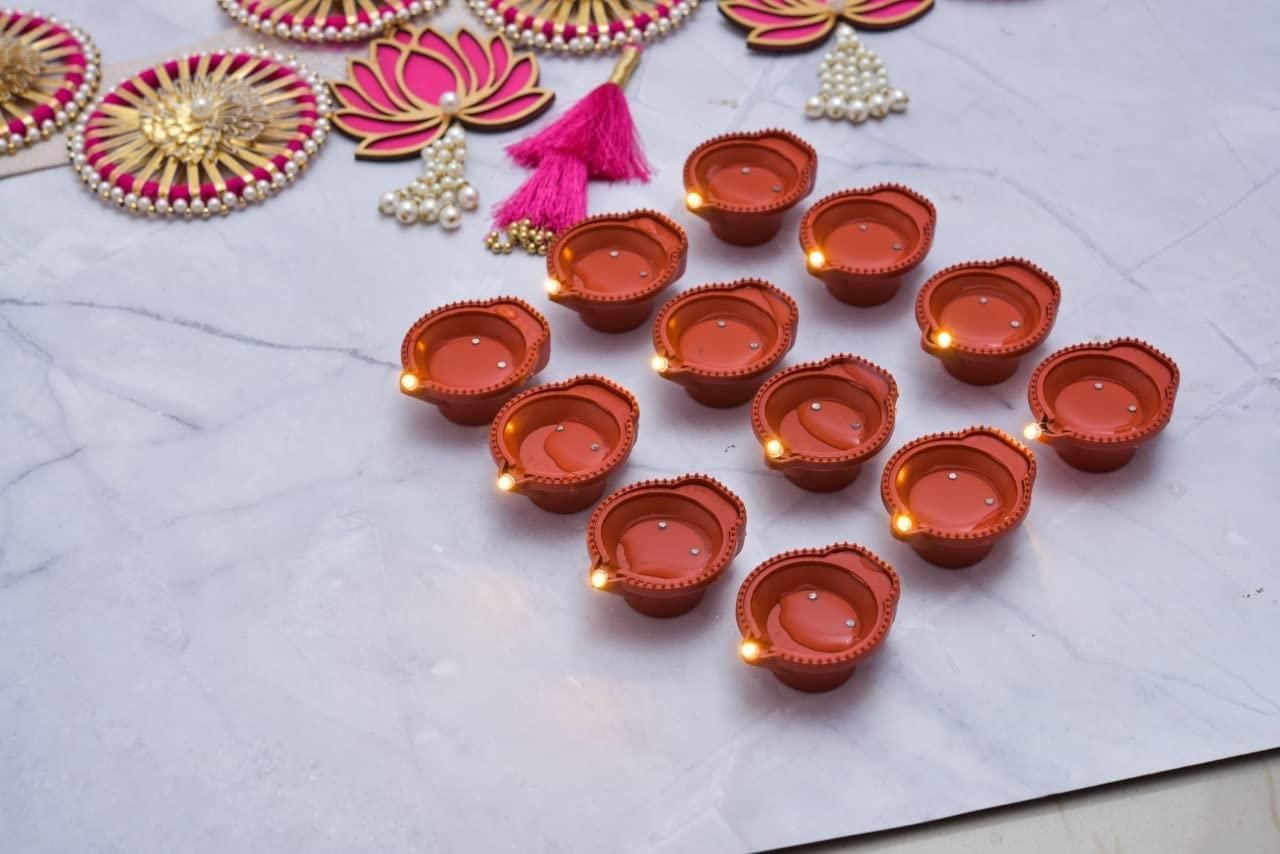 LED Light Water Sensor Diyas Plastic with, Ambient Lights, (Pack of 6/12/18/24) - Shopsmart9