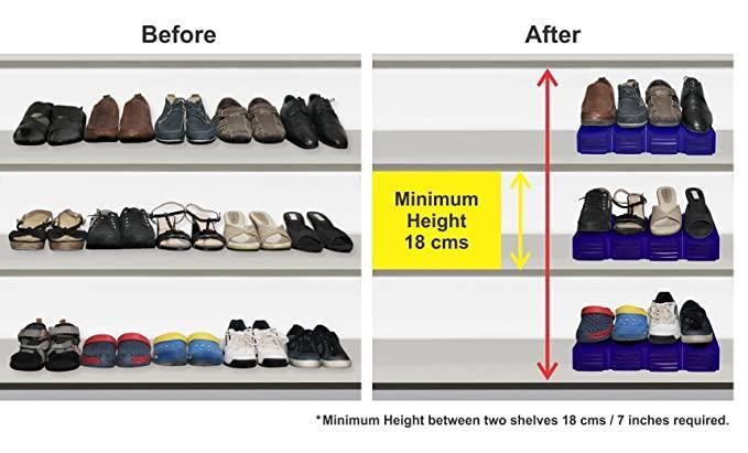 Shoe Rack-Space Savers Shoe Rack Cabinets Storage Plastic Adjustable Shoes Wardrobe Shoes Storage ( 4 Pcs) - Shopsmart9