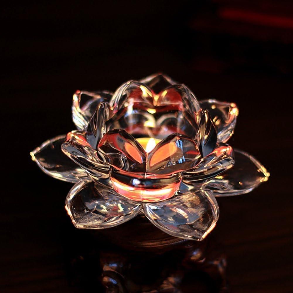 Glass Lotus Flower Tea Light Candle Holder Set - Shopsmart9