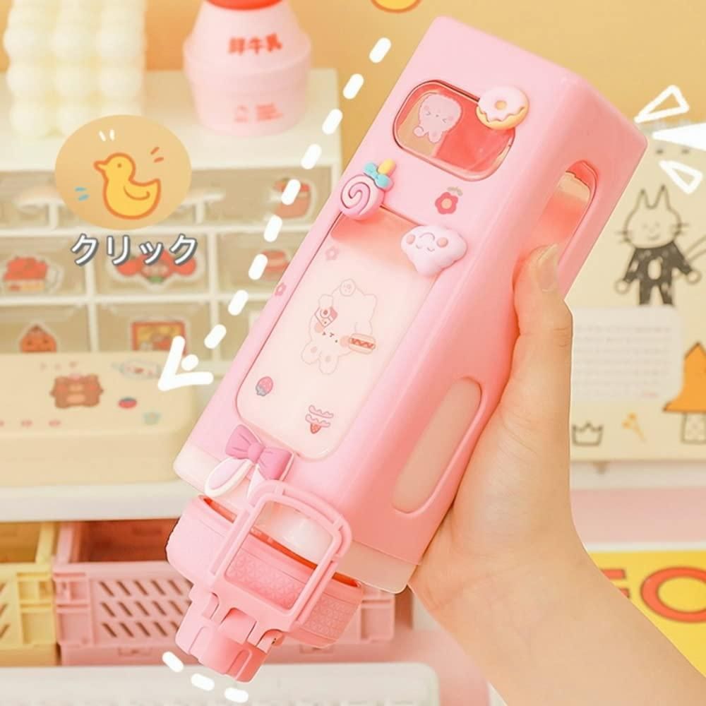 700ml Kawaii Water Bottle with Lid and Straw - Shopsmart9