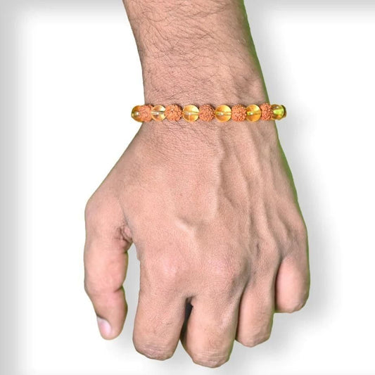 Rudraksha Citrine Crystal Bracelet (Pack of 2) - Shopsmart9
