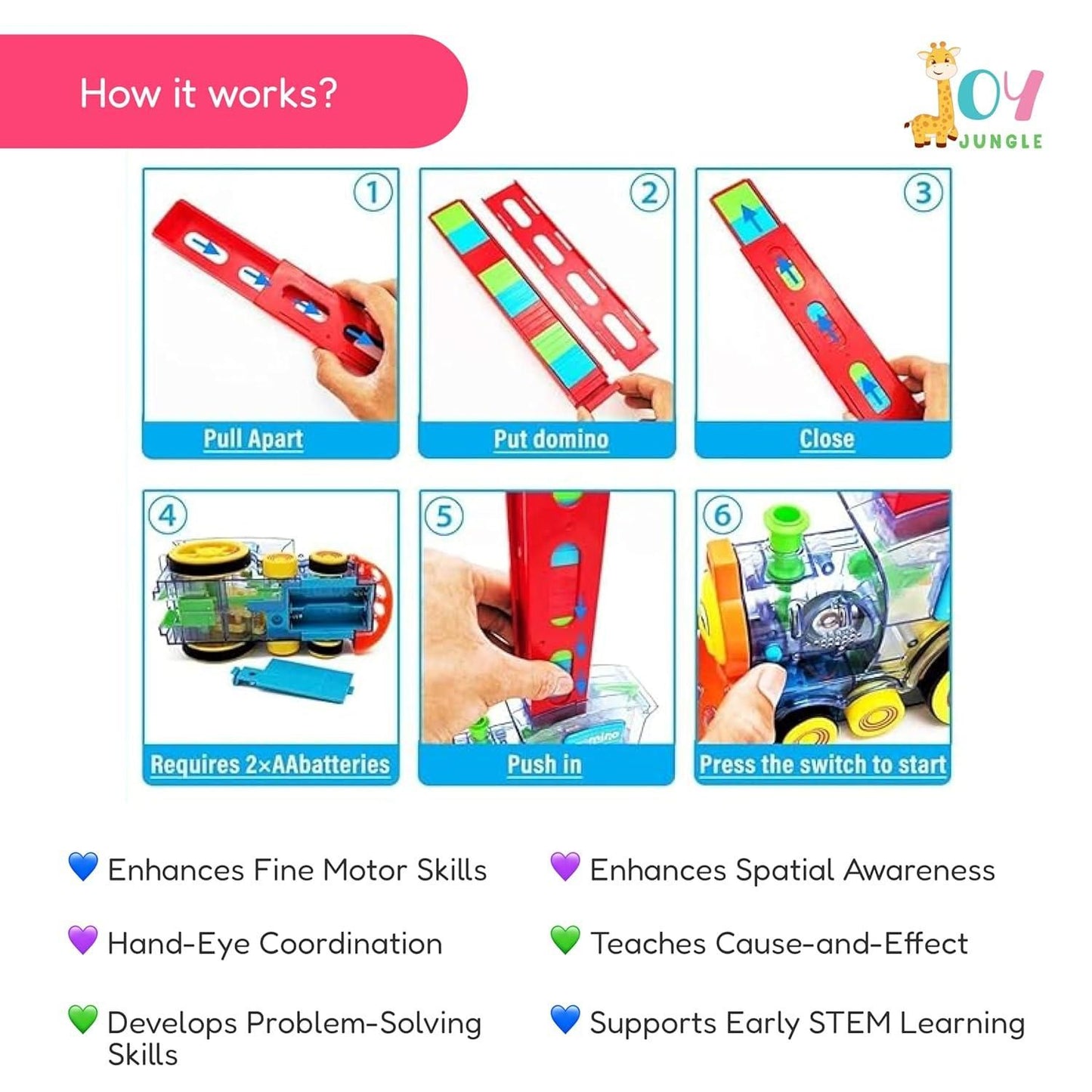 Train Toy Domino Set for Kids BPA Free Plastic with Sound Effects - Shopsmart9