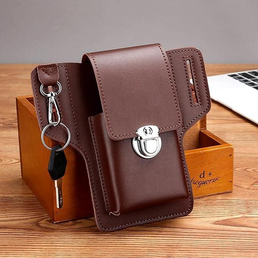 Multipurpose PU Leather Mobile Pouch with Belt Loop - Shopsmart9