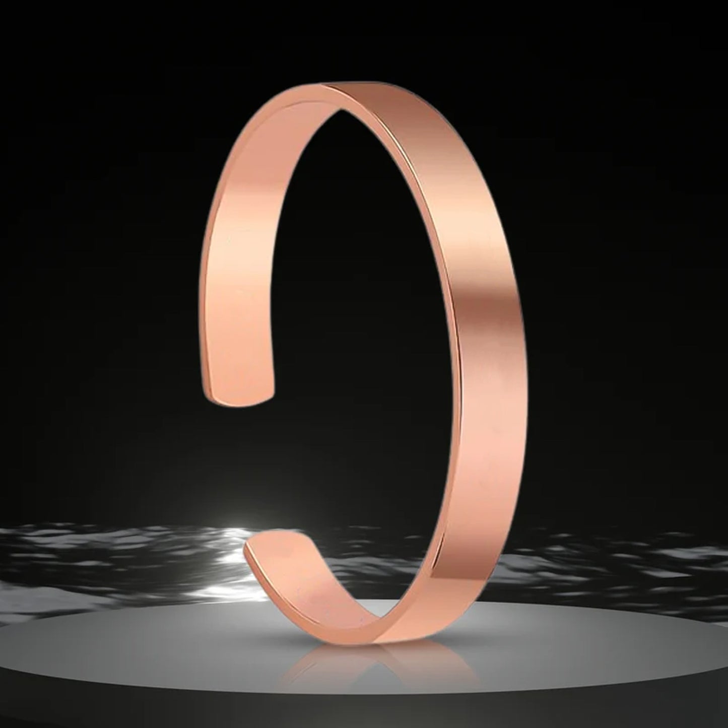 Elegant Rose Gold-plated Open Cuff Bracelet Kada (1 Pc) - Shopsmart9