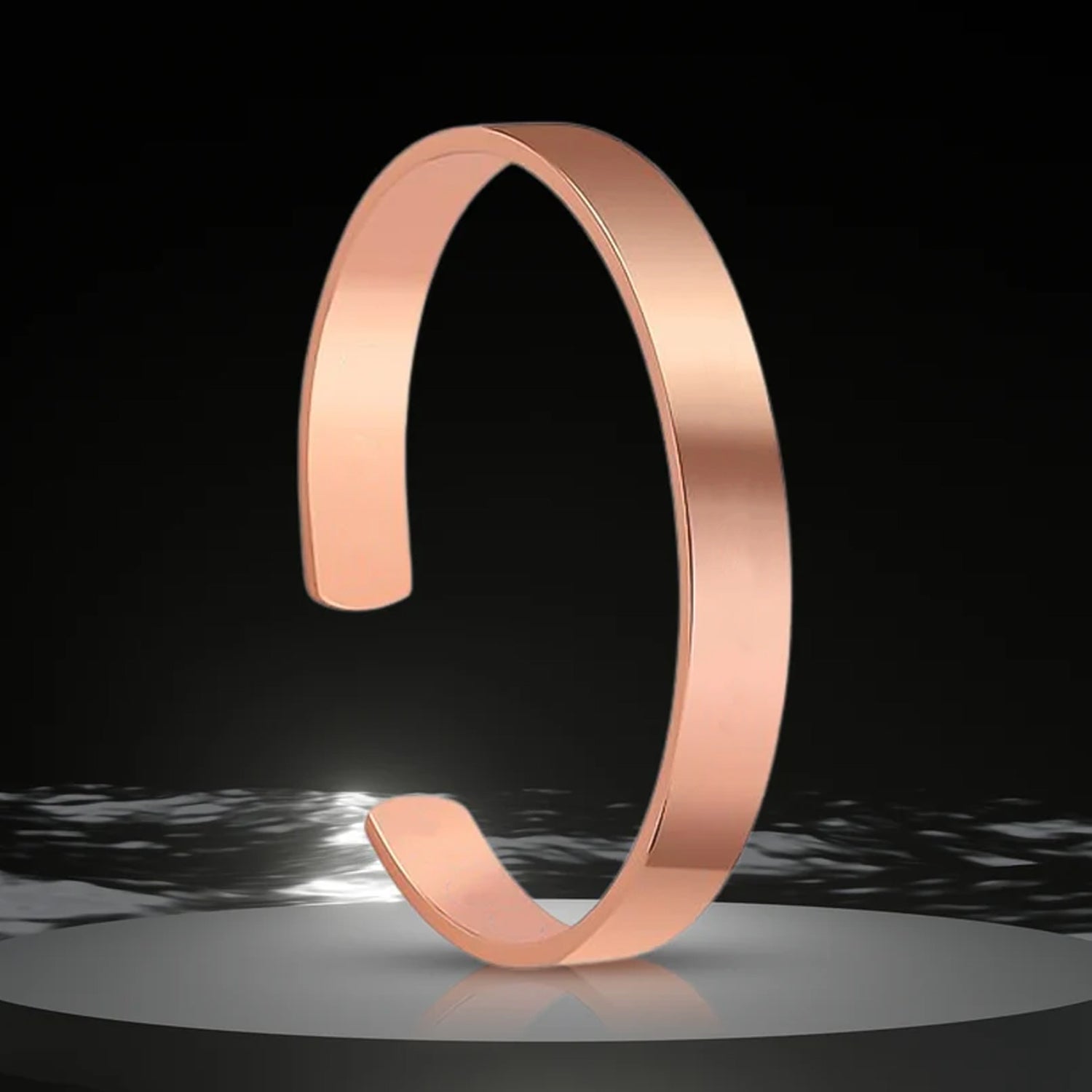 Elegant Rose Gold-plated Open Cuff Bracelet Kada (1 Pc) - Shopsmart9
