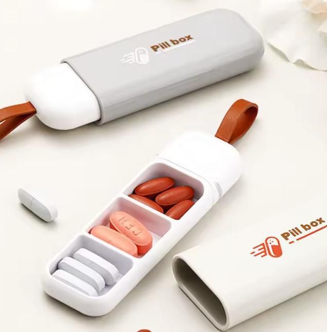 Three-Compartment Small Pill Organizer Box - Shopsmart9