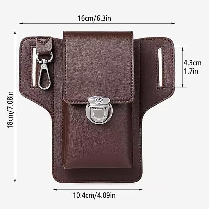 Multipurpose PU Leather Mobile Pouch with Belt Loop - Shopsmart9