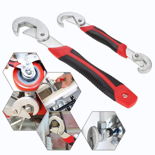 Stainless Steel Socket Adjustable Multi Function Wrench Spanner Set Tools (Pack of 2) - Shopsmart9