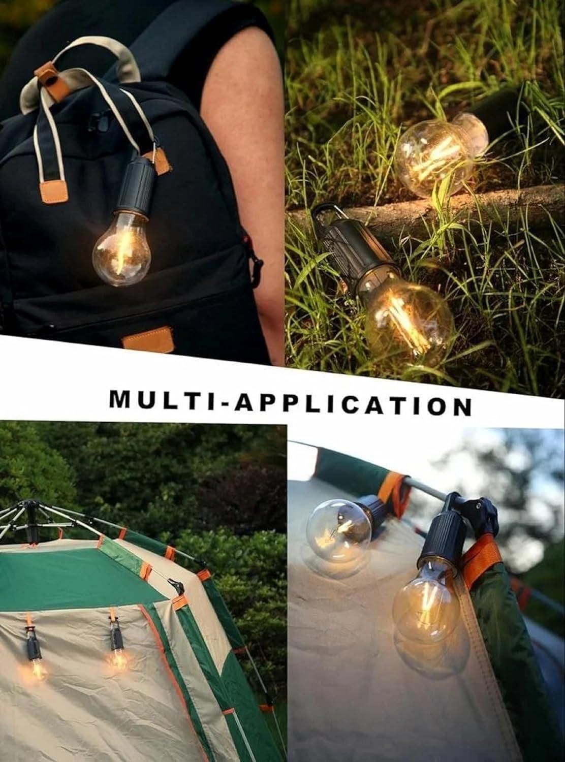 Decorative Hanging Bulb with 3 Modes Tent Lamp for Camping Pac of 2 - Shopsmart9