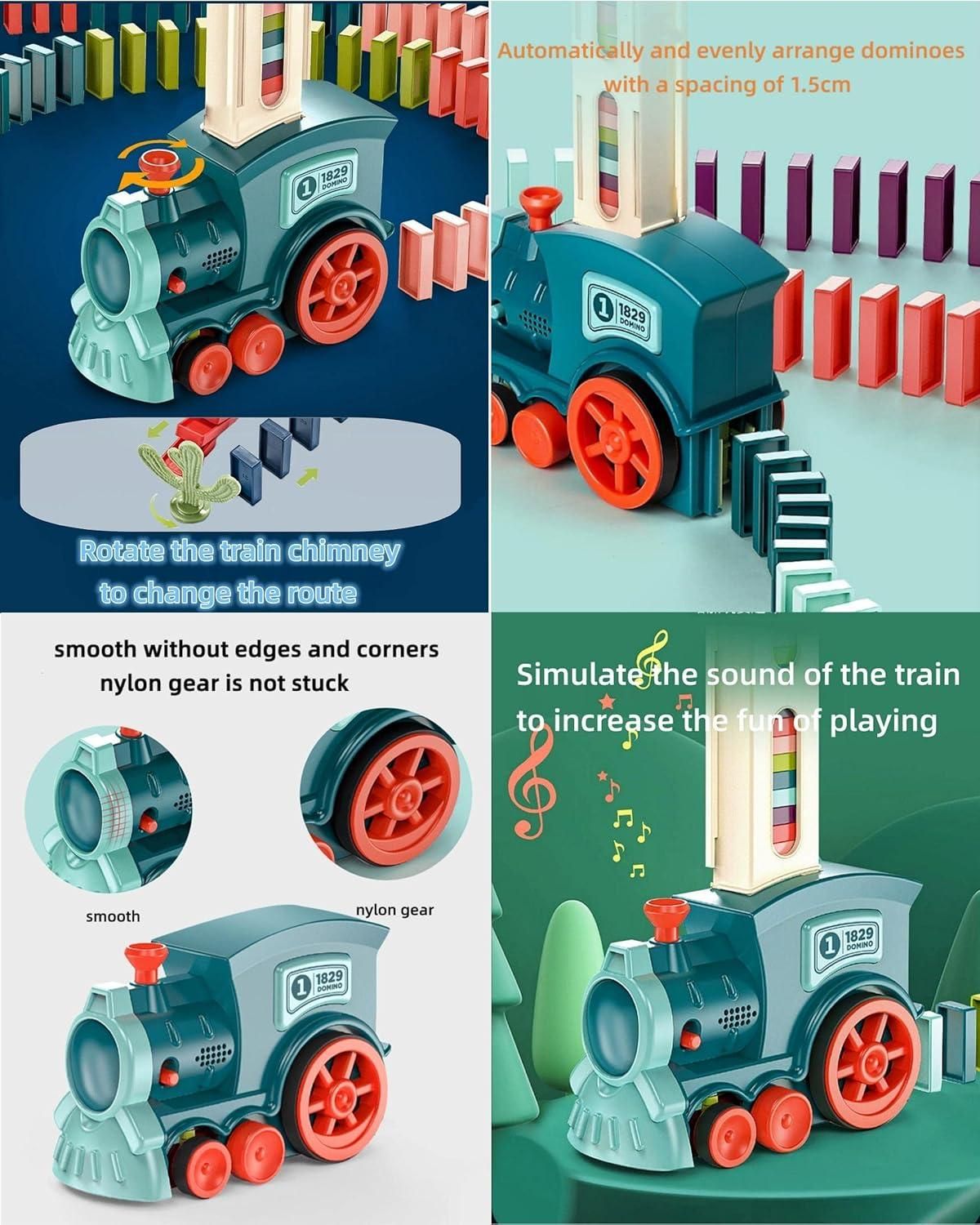 Train Toy Domino Set for Kids BPA Free Plastic with Sound Effects - Shopsmart9