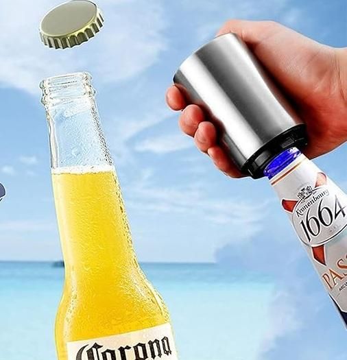 Stainless Steel Automatic Push & Pull Bottle Opener - Shopsmart9