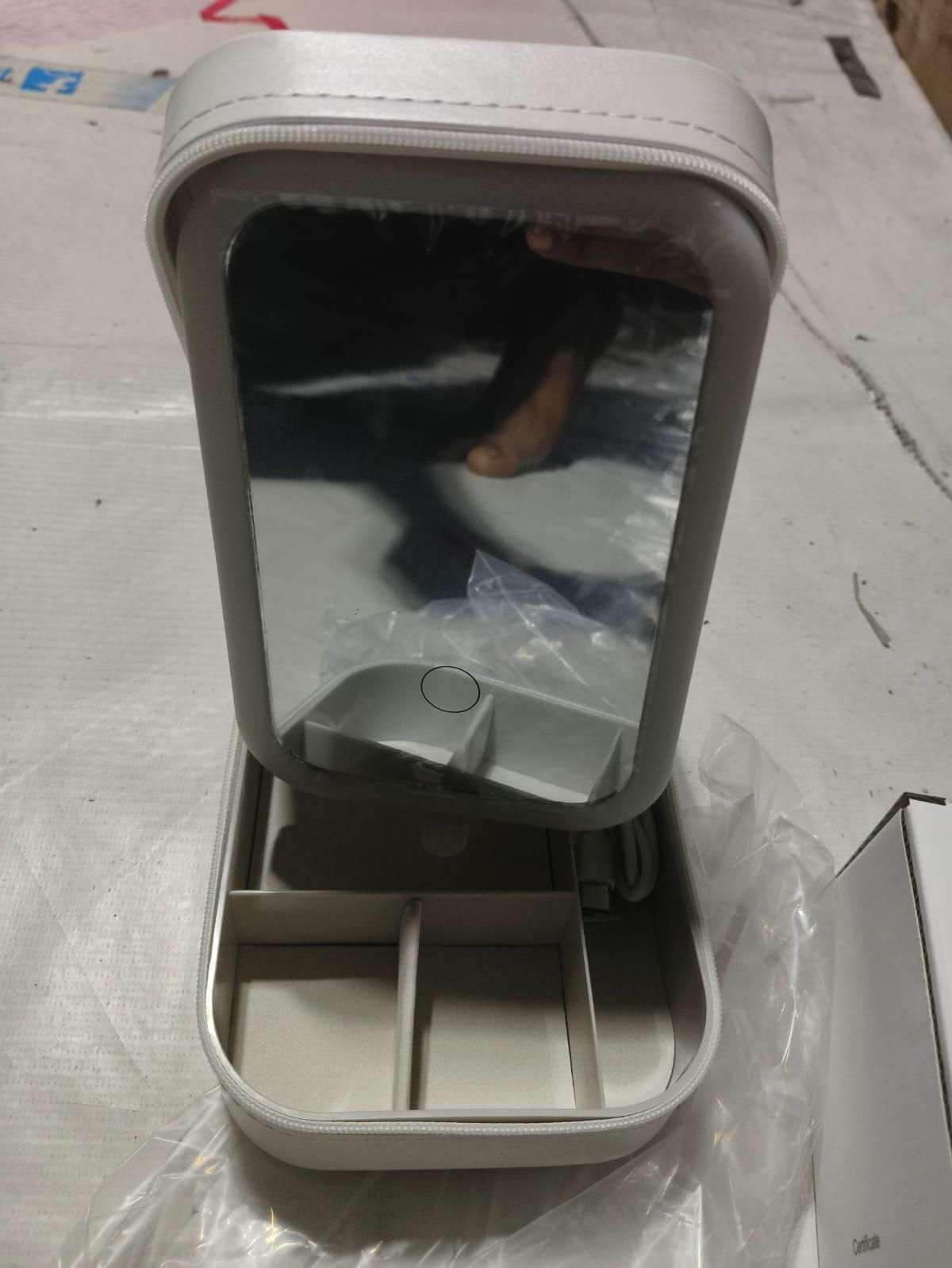 White Jewelry Box with LED Mirror - Shopsmart9