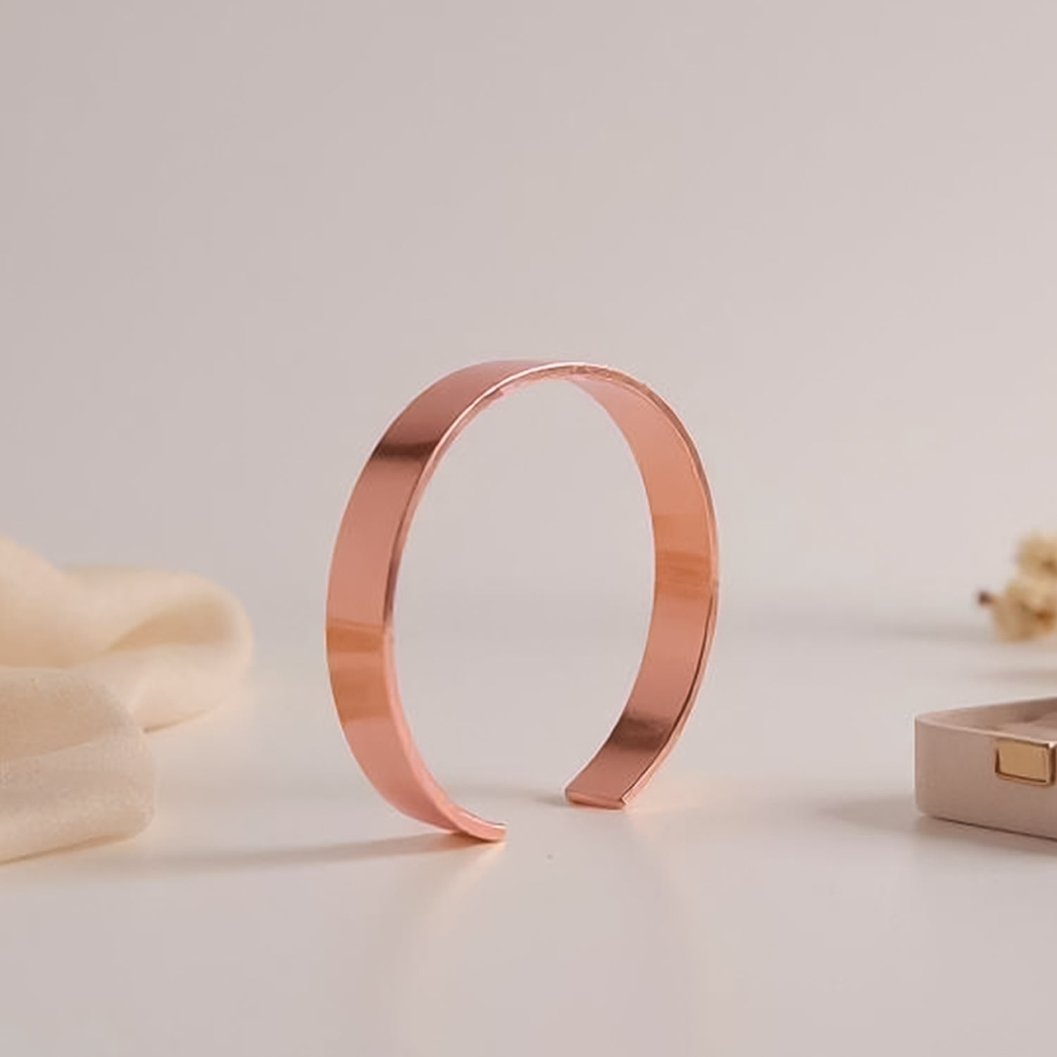 Elegant Rose Gold-plated Open Cuff Bracelet Kada (1 Pc) - Shopsmart9