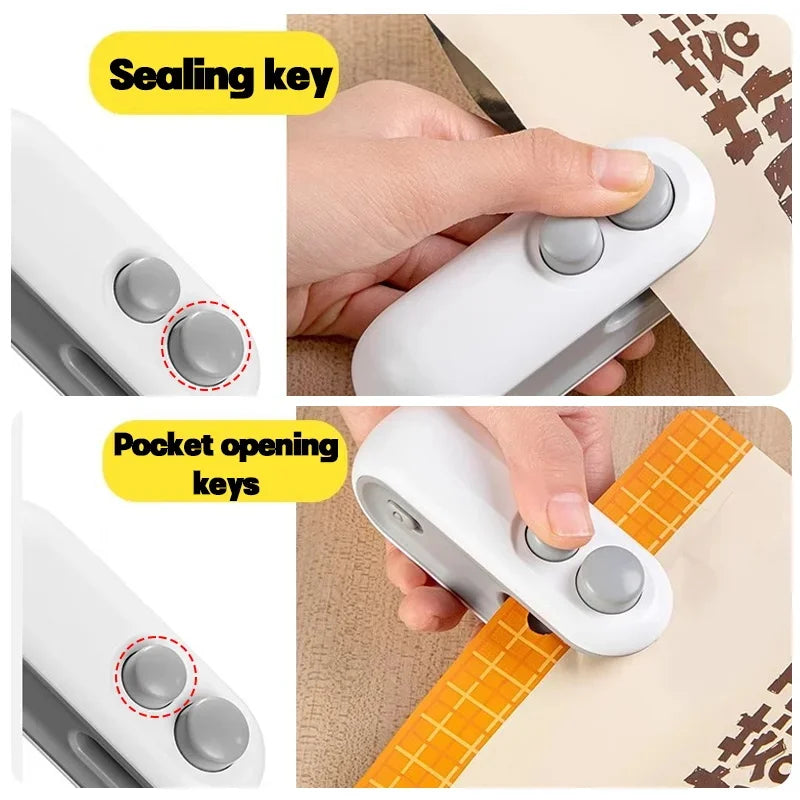 Mini Heat Bag Sealing Machine Package Sealer Bags Plastic Food Sealer Clip Bag Handheld Sealer Food Packaging Heat Sealer - Shopsmart9