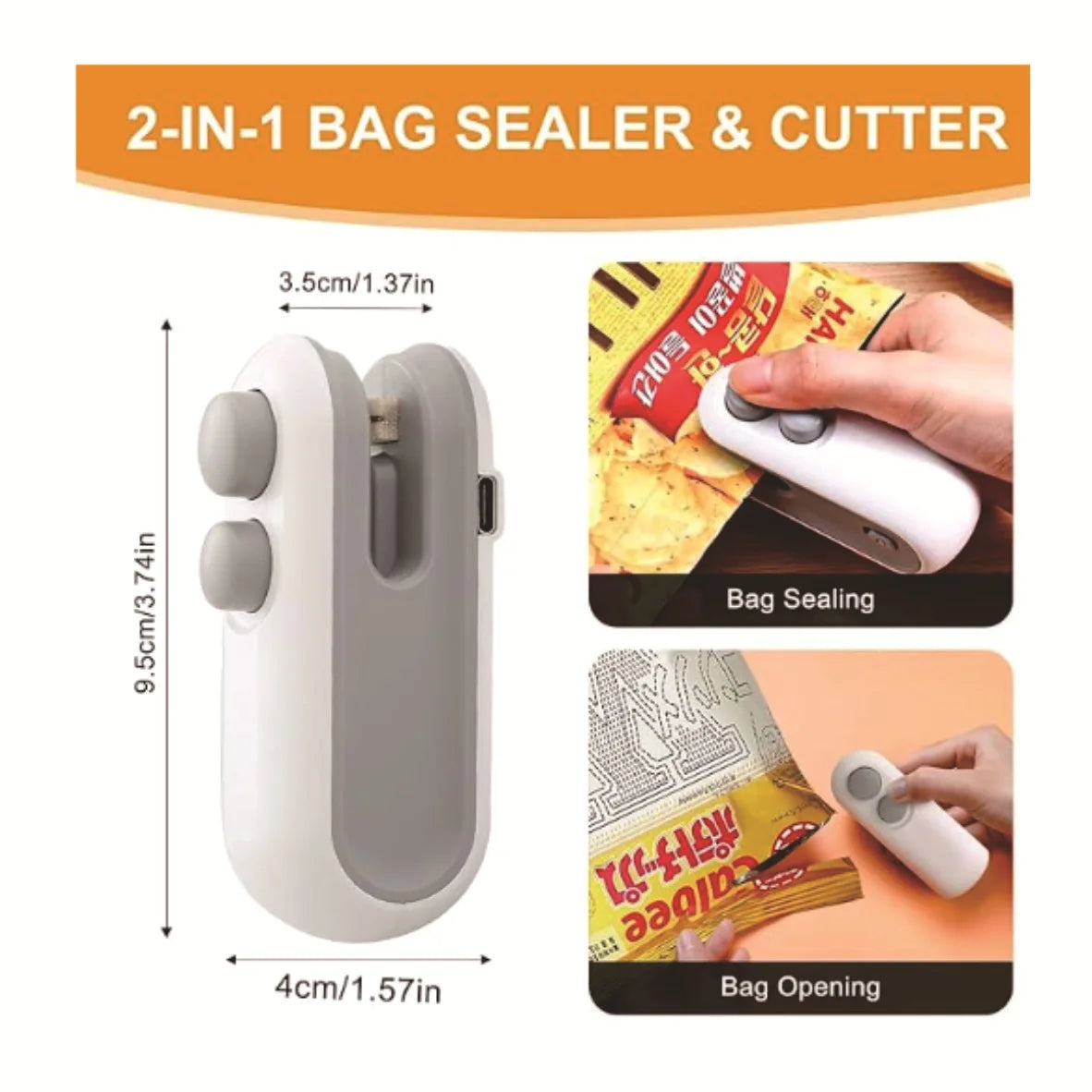 Mini Heat Bag Sealing Machine Package Sealer Bags Plastic Food Sealer Clip Bag Handheld Sealer Food Packaging Heat Sealer - Shopsmart9